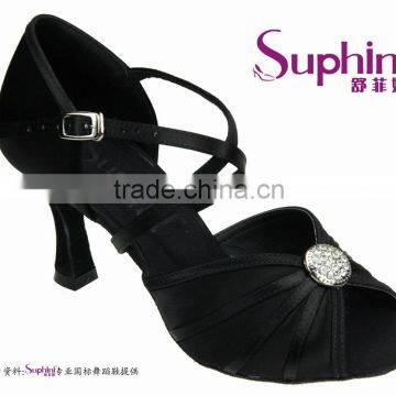 big crystal nice low heel evening shoes for women