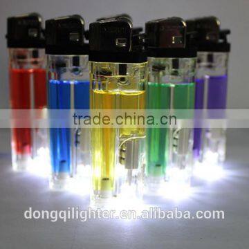 Hot Sell Plastic Silver Cap Flint Lighter With LED photo-2
