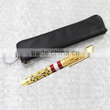 Genuine Leather Pen Case Pencil Pouch Leather with High Quality Key Ring