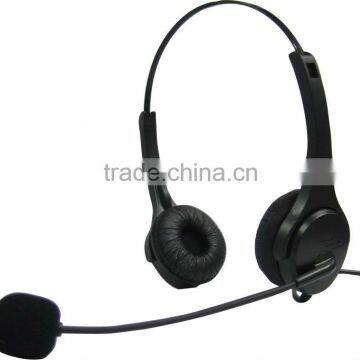 Professional call center telephone headset with noise cancellation microphone