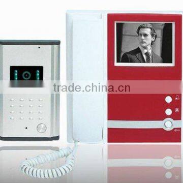 4 " TFT color eclectic digital control apartment wire ip video door phone intercome with handset