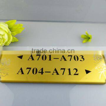 Guangdong shenzhen export luxury acrylic material sign for hotel