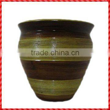 Antique handmade glazed large terracotta planters
