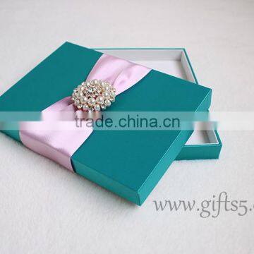 Luxury cardboard wedding invitation card box in handmade