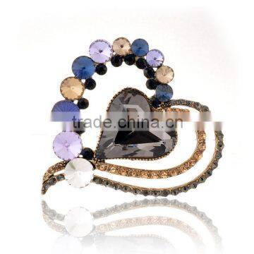 2015 Jeweled Heart-shaped Large Large Brooches for Dresses,sweetheart Fabulous Brooches