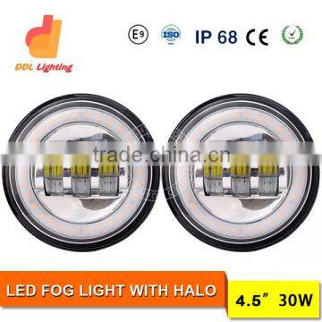 hot sale high low beam 4.5 inch round 30w motorcycle led fog light for harley