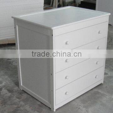 Solid NZ Pine Wood Baby Change Table / Baby Chest of Drawers in White photo-2