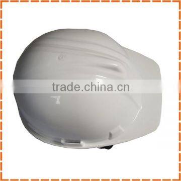 white safety helmet with chin strap