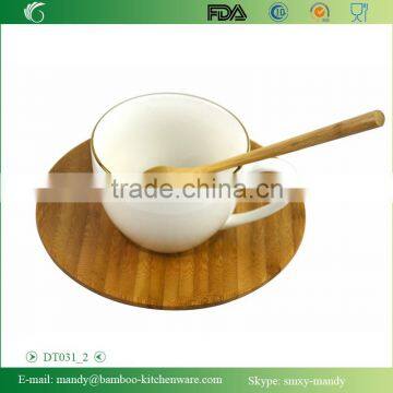 Bamboo Plate and Spoon With Stainless Steel Utensil Rack, Stainless Steel Kitchenwares photo-3