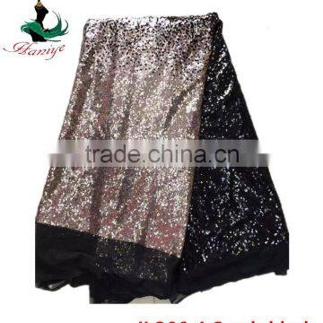 Haniye JLQ06-1/2016 Shining Embroidery French Tulle Lace / Laces Fabric Nigerian African Style With Sequins photo-4