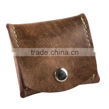 Men's Women's Coin Purse By Handmade Genuine Leather Brown