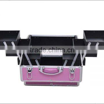 3-Tier Makeup Cosmetic Train Case Aluminum Box