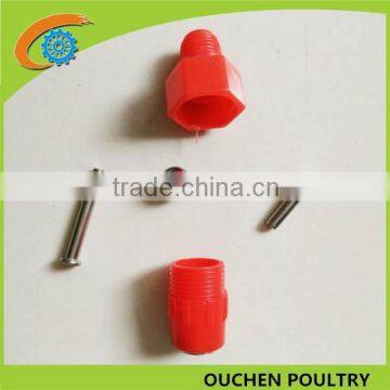 stainless steel red nipple drinkers for chickens quail nipple drinker