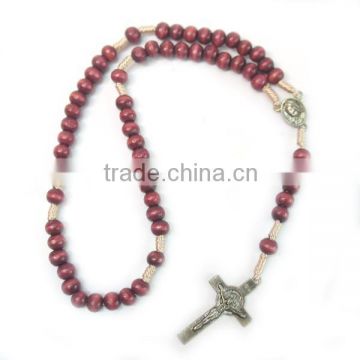 Rosary,catholic wooden rosary, 2014 cheap religious necklace