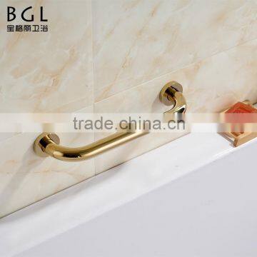 Hotel bathroom accessories brass golden plating safety grab rail for bath tub