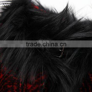 Women's Fox Collar Real Wool Fur Coat Thick Warm Winter Overcoat photo-4