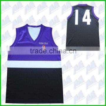 Tough sleeveless sublimated australian football jersey