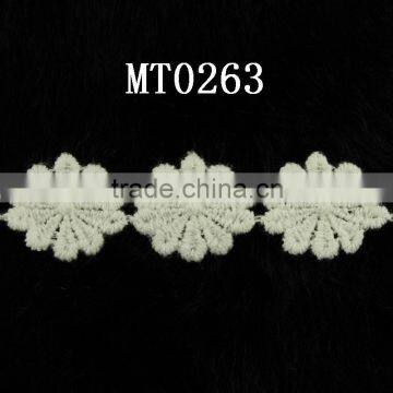 2016 wholesale fashion water-soluable guipure cotton lace trim