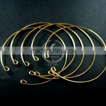 65mm Diameter 1mm Thick 14K Light Gold Plated Simple Wiring Bracelet DIY Bangle Supplies 1900052