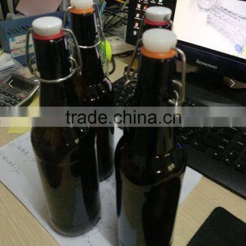 16oz 500ml amber flip top beer glass bottle