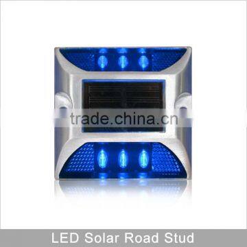 CE approved Aluminum alloy Blue LED flashing light solar road stud