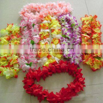 2014 Yiwu Aimee hotsale hawaiian silk flower leis ,hawaii flowers necklace(AM-HW01)