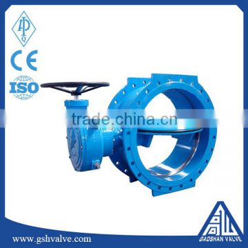 Rubber seated butterfly valve with double eccentricity