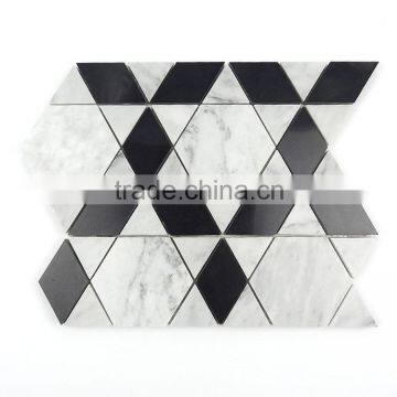 White carrara marble and black mosaic tile pictures patterns