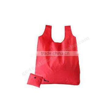 Polyester promotional handle tote folding shopping bag