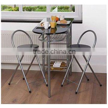 Black Dinning Dinner set Breakfast bar with 2 Chairs