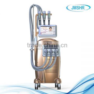 Armpit / Back Hair Removal Three Arms / Legs Hair Removal Handles IPL +SR+RF IPL Machine With CE 640-1200nm