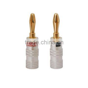 4mm For Nakamichi Speaker Banana Plugs 24K Gold plated Adapter Connector Socket Audio Jack Screw Black Red