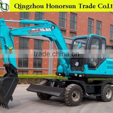 New Cheap Price 7.3 ton WY75 Mini Wheel excavator