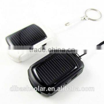 Solar power flashing USB keychain Mini usb charger 3LED emergency light