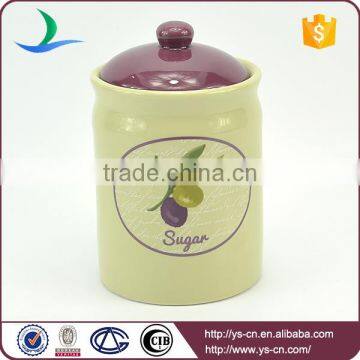 Green Decal Ceramic Food Storage Jars Wholesale photo-6