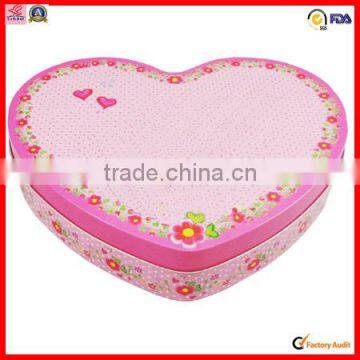 factory sale heart shape food storage chocolate gift pack tin