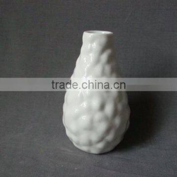 Japanese stlye elegant pure white stoneware bud vase