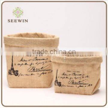 jute flower pot cover and packaging for flower