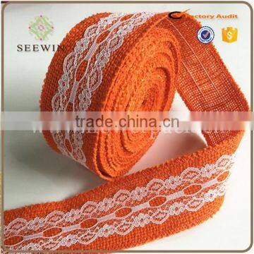 Speciality Jute Ribbon With Lace Logo for Deco photo-2