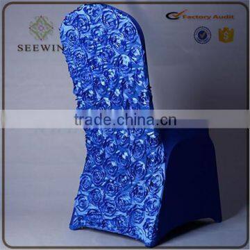 Solid White Rosette Chair Cover Wedding photo-2