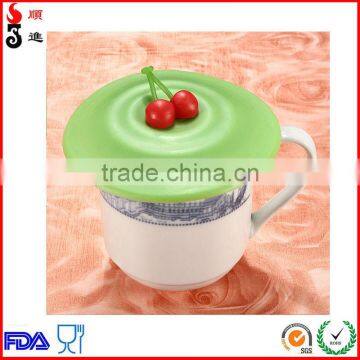 Cute Anti-dust Silicone Glass Cup Cover Coffee Mug Suction Seal Lid Cap Cartoon