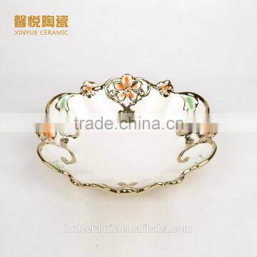 2016 Hot Sale European Porcelain Fruit Dish Golden Color photo-2