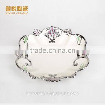 2016 Hot Sale European Porcelain Fruit Dish Golden Color photo-3