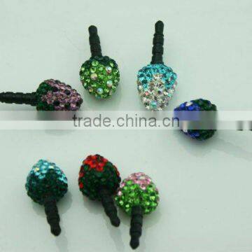 Earphone dust jack plug with diamond