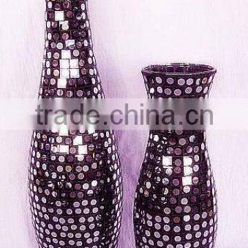 Customized China Professional Manufacturer Black Mosaic Vase Wholesale photo-4
