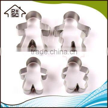 NBRSC Gingerbread Family Cookie Cutters Set of 4 Man Baking Pastry Cake Cookies Cutter photo-3