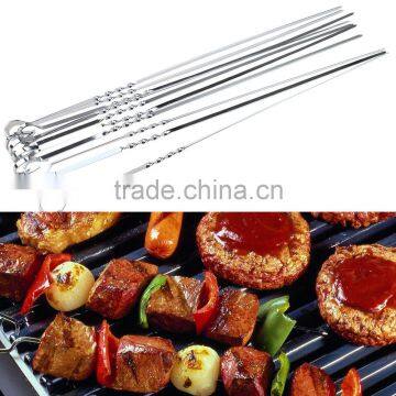 NBRSC 10pcs 13'' Stainless Steel BBQ Skewers Kabob Stick Grill Barbecue Needle photo-3
