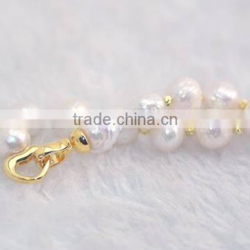 11-12mm White Eaison Pearl With 14K Gold Clasp Necklace photo-3