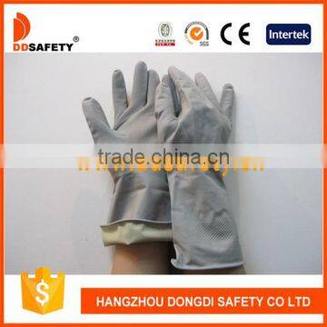 Grey Latex Household Gloves With Long Cuff Safety Working Gloves