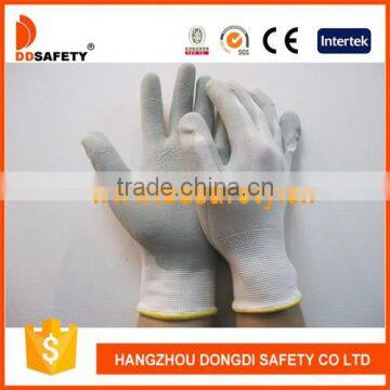 13G White Nylon Polyester Knitted Grey Foam Latex Coated on Palm Safety Working Gloves